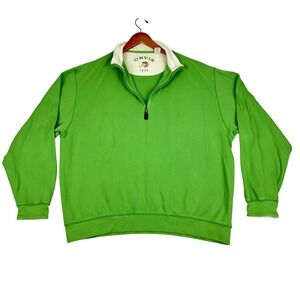 Orvis 1/4‎ Zip Pullover Sweater Mens XL Pullover Green 100% Pima Cotton